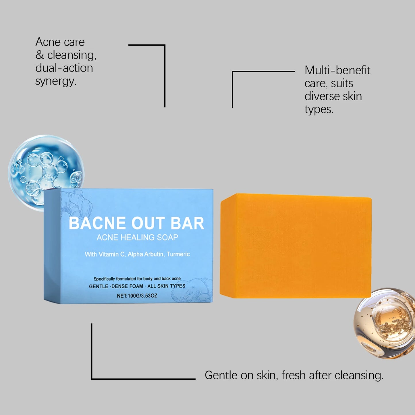 Turmeric Lightening Soap | Exfoliating Body Soap for Acne Control
