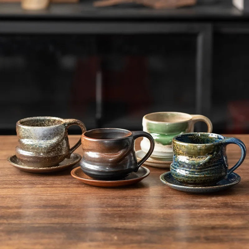 Taza de Cerámica Creativa | Taza de Café de Diseño Japonés Minimalista