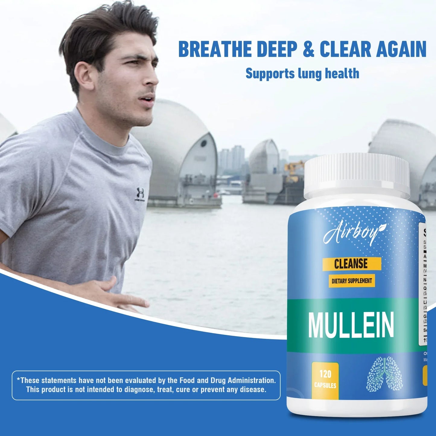 Natural Mullein Lung Detox Capsules for Breathing & Sleep