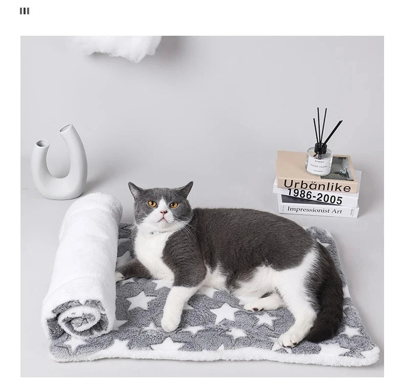 Cozy Flannel Pet Sleeping Mat | Soft Blanket for Dogs & Cats