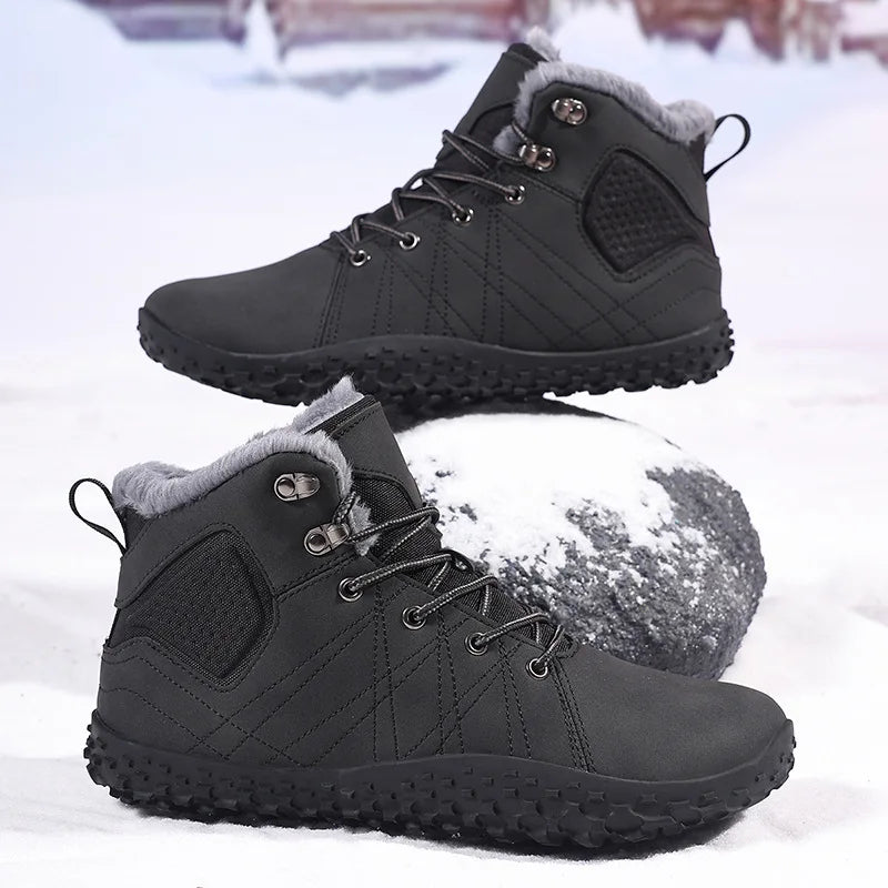 Winter Snow Boots for Men Women Warm Fur Lined Ankle Trekking Shoes Anti Slip Outdoor Boots