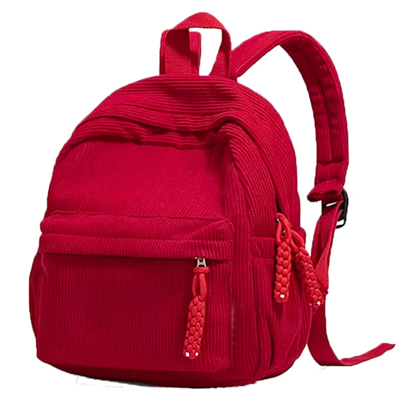 Trendy Women's Multi-color Corduroy Backpack | Stylish Daily Bag