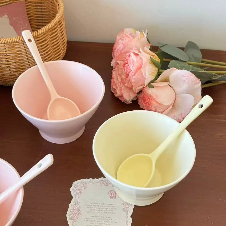 Multipurpose Ceramic Hat Bowl Set with Spoon | Perfect for All Meals