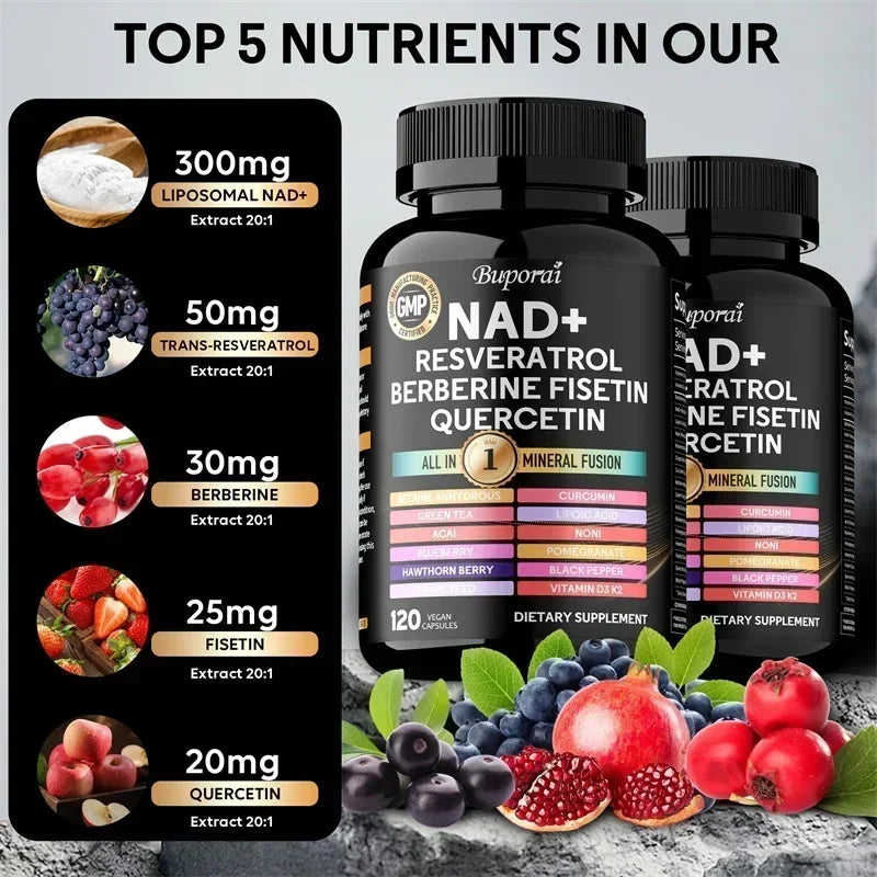 NAD Resveratrol Berberine Capsules | Supports Healthy Aging & Endurance