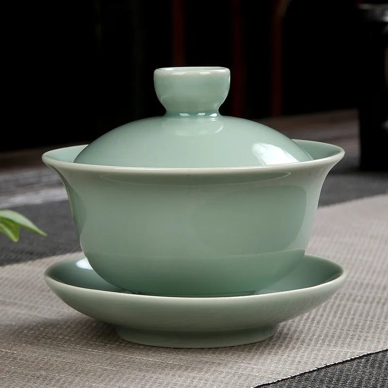 Handmade Ceramic Porcelain Gaiwan Teaware Set | Perfect for Kung Fu Tea