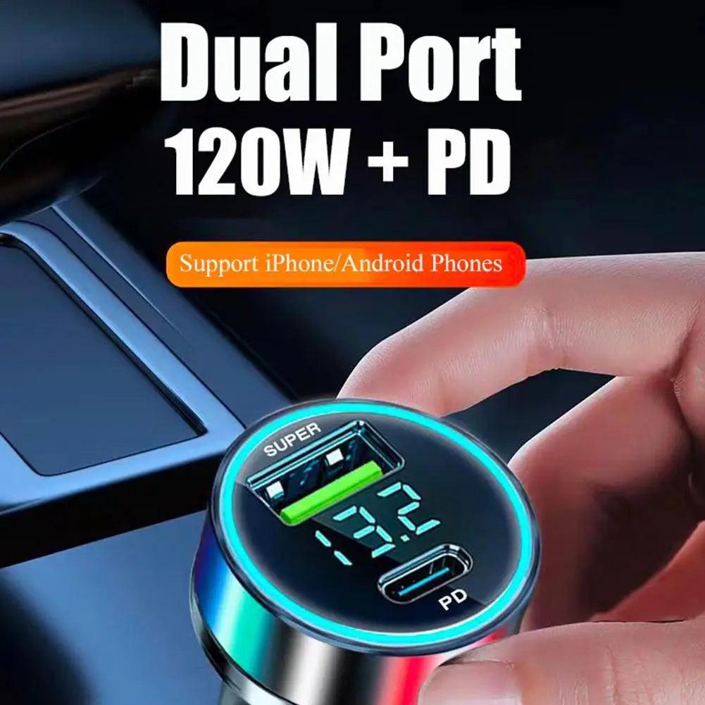 20W Super Fast Car Charger | Dual USB Type-C Adapter for All Devices