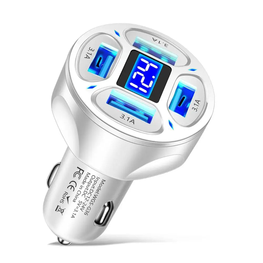20W Super Fast Car Charger | Dual USB Type-C Adapter for All Devices