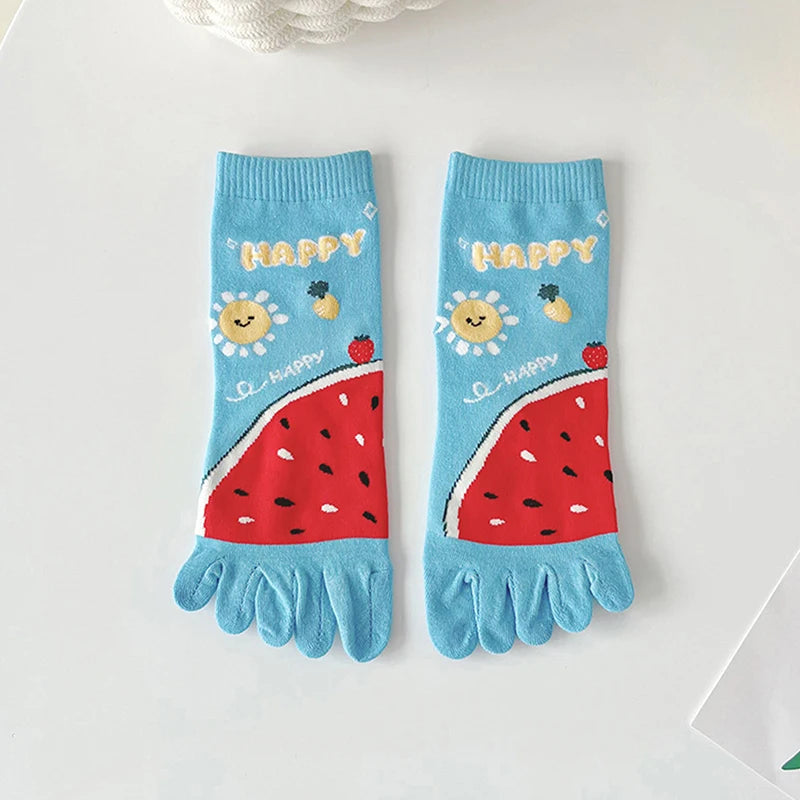 Cute Cartoon Split-Toe Socks for Women | Breathable Kawaii Comfort