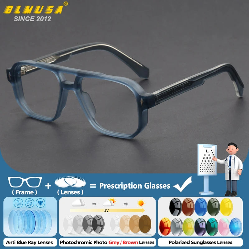 Stylish Anti Blue Light Photochromic Prescription Glasses for Men