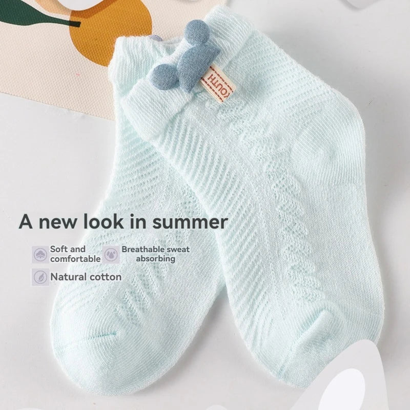 Cute Newborn Baby Summer Socks | Breathable Mid Tube Design