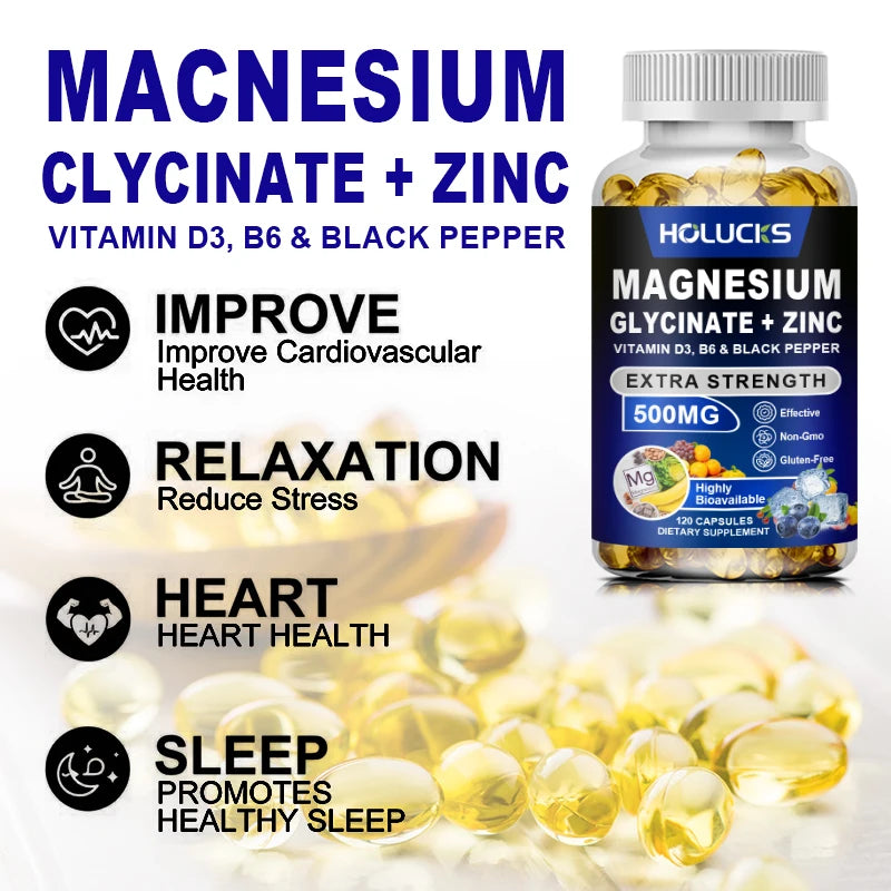 Magnesium Glycinate & Zinc Supplement | Optimize Sleep & Stress Relief