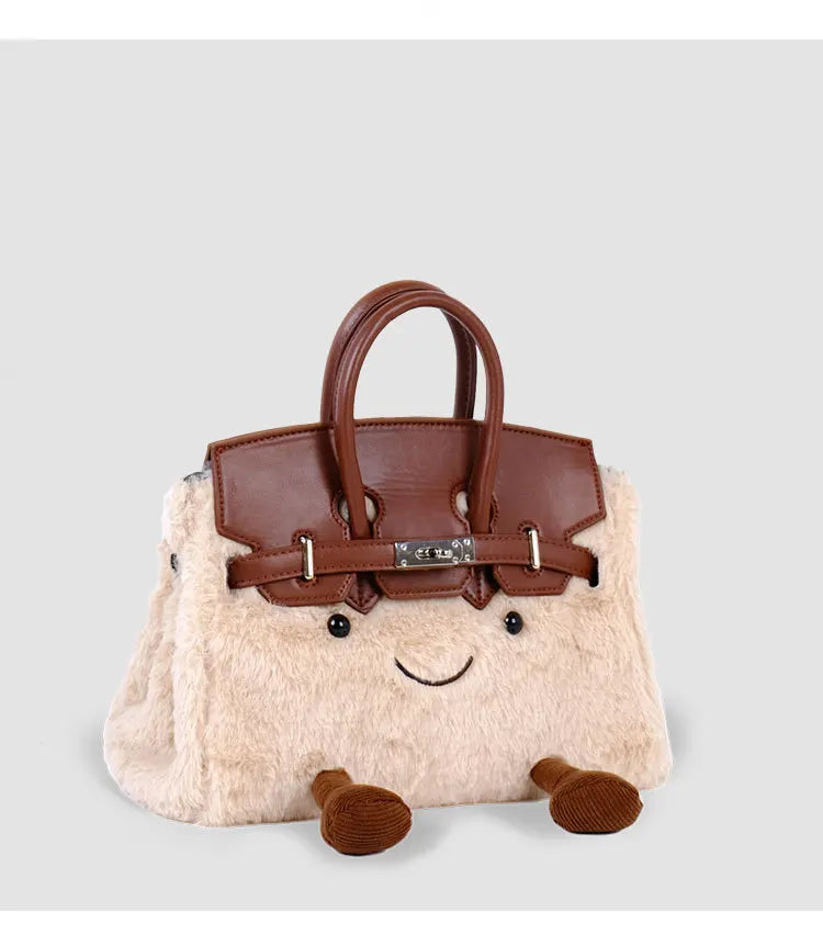 Cute Plush Messenger Bag | Cartoon Fashion Handbag for All