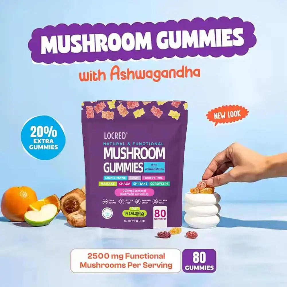 80pcs Mushroom Jelly Gummies for Immune & Gastro Health