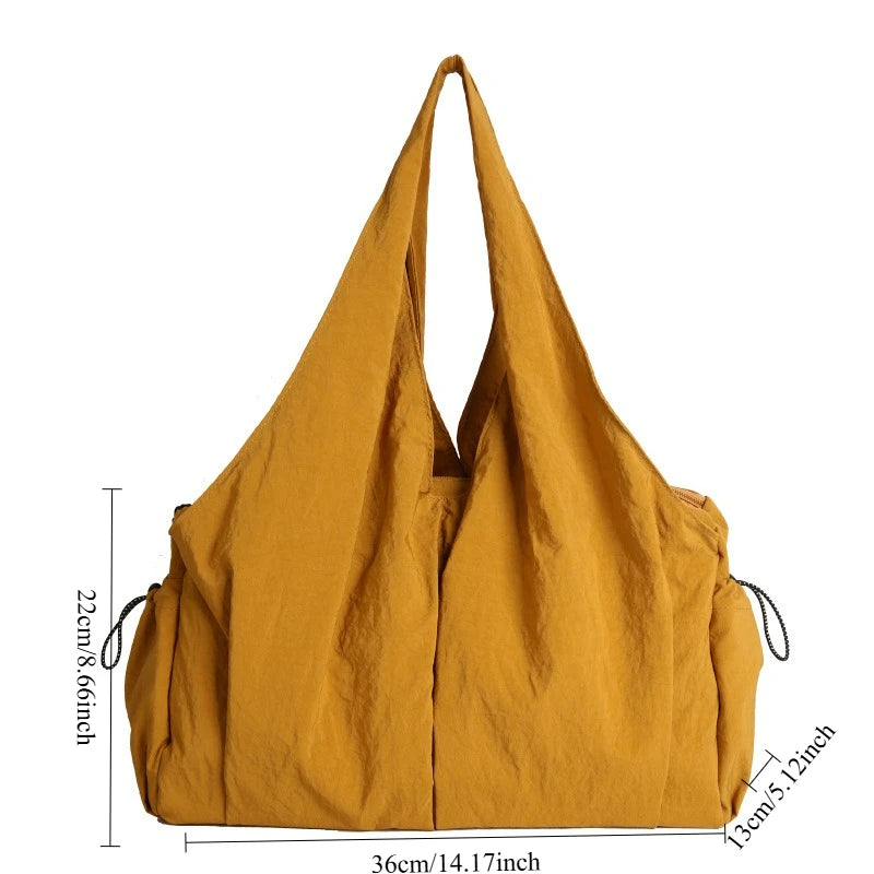 Bolso de mano de tela arrugada, moderno y cómodo para mujer