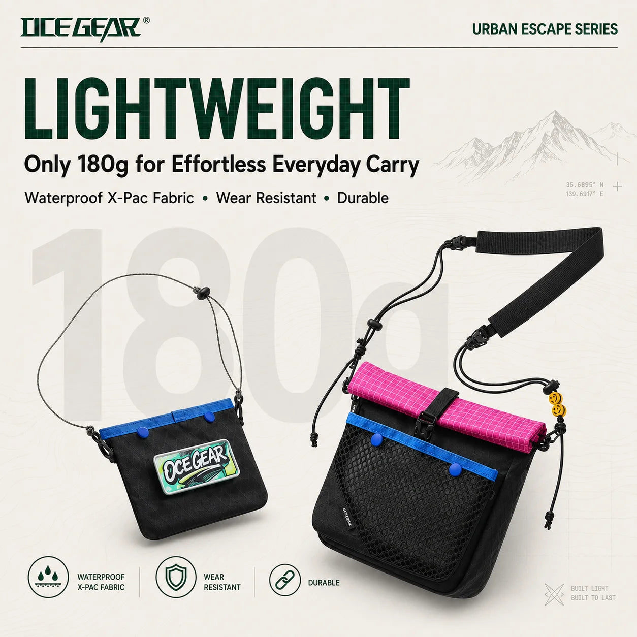 Ultralight Waterproof Crossbody Bag | Perfect for Hiking & Camping