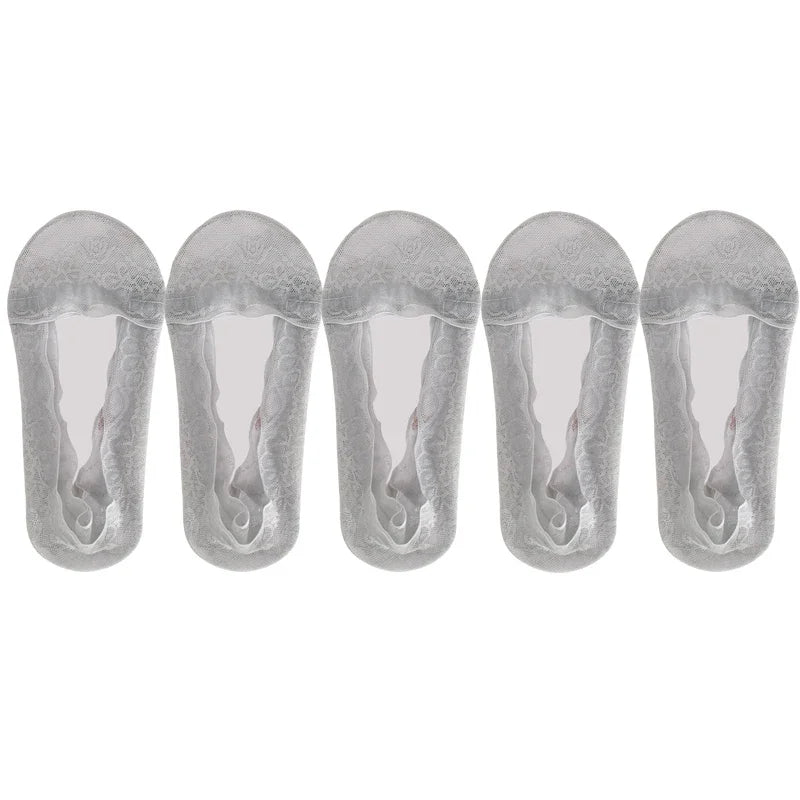 Women's Lace Invisible Summer Socks | No-Show Ankle Set