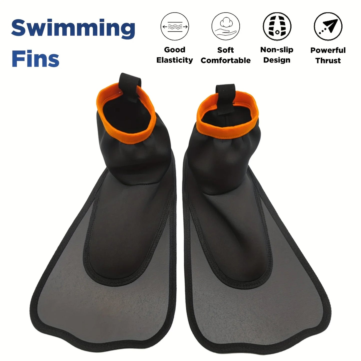 Lightweight Short Snorkel Fins for Adults | Travel-Friendly Swim Flippers