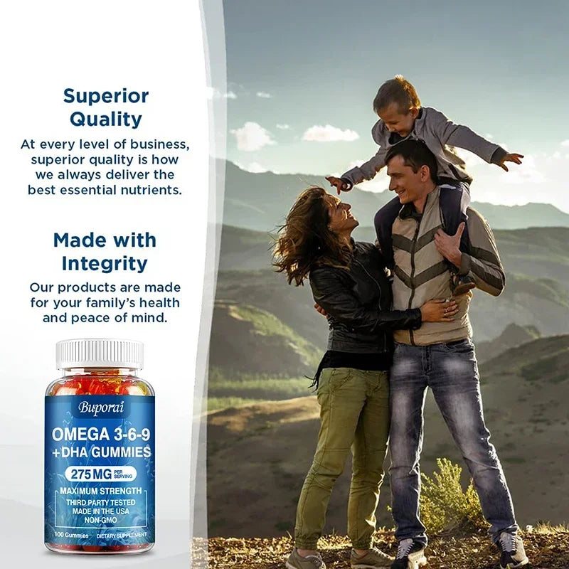 Omega 3 6 9 + DHA Gummies | Enhance Brain Health & Memory