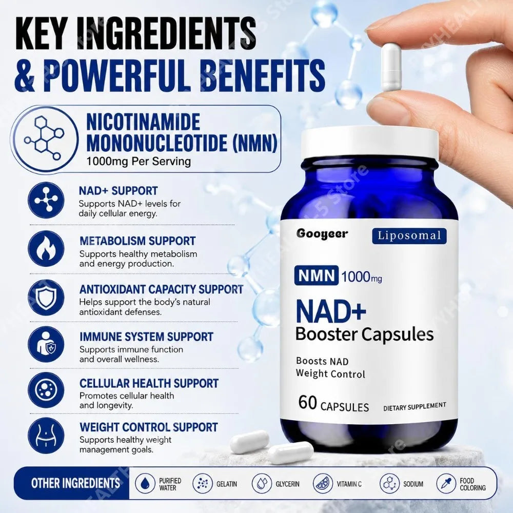 Liposomal NAD+ Support Capsules | Enhance Metabolism & Immunity