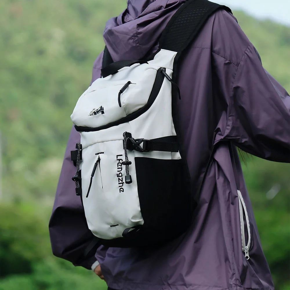 Outdoor Mini Backpack Mountain Pattern Lightweight Adjustable Strap Daypack for Hiking Travel Camping Daily Outdoor Trip