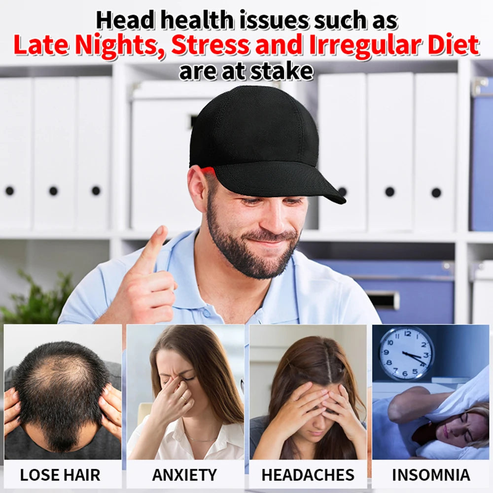 LED Red Light Therapy Hair Growth Hat | Anti Hair Loss Treatment