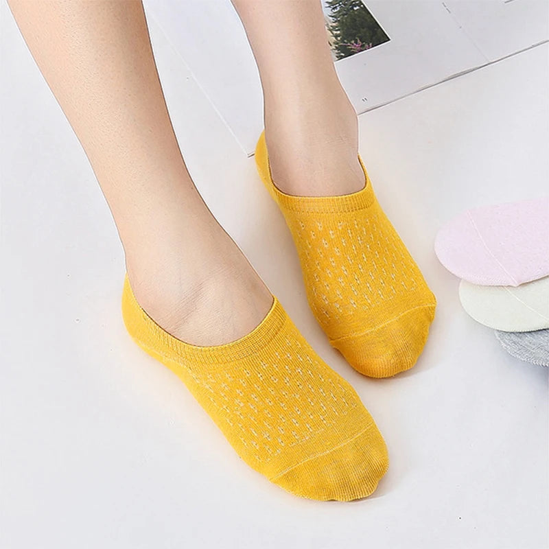Women's Invisible Boat Socks Set | Breathable Non-Slip Comfort