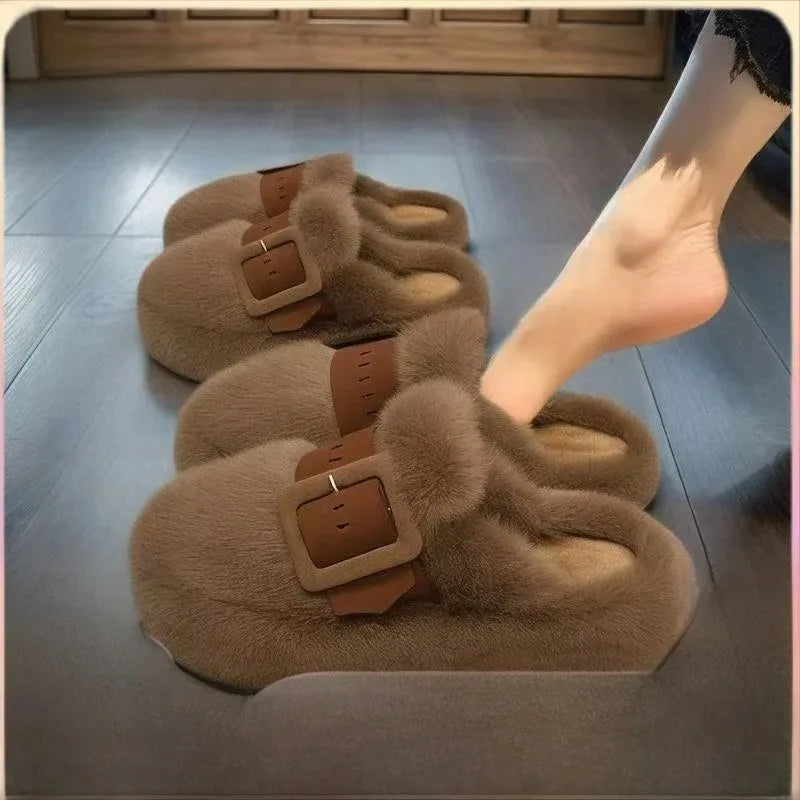 Cozy Women's Plush Winter Slippers | Anti-Slip Comfort Shoes