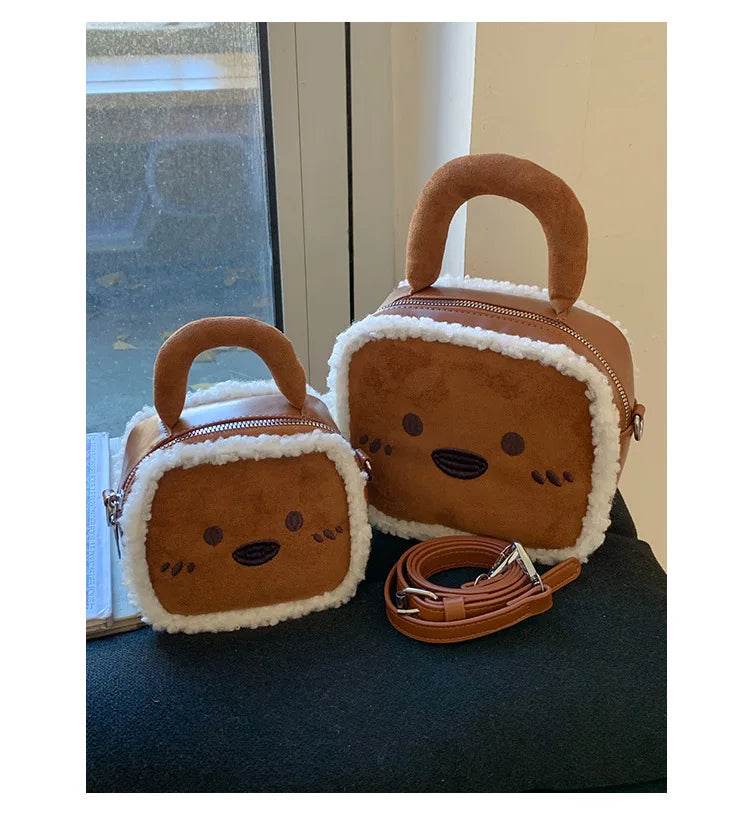 Plush Bear Commuter Bag | Cozy Lamb Fleece Shoulder Crossbody