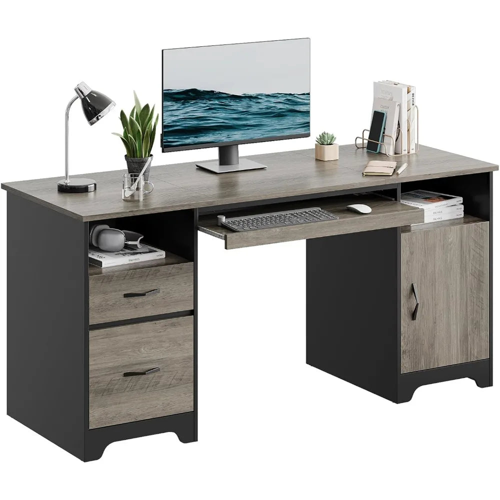 59” Executive Desk with Storage | Modern Computer Desk