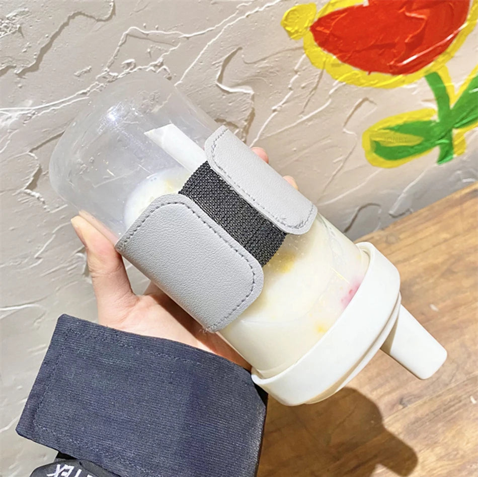 Cute Pearl Milk Tea Straw Plastic Water Bottle | Large Capacity Drinkware