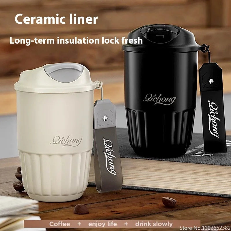 Vacuum Insulated Travel Coffee Mug | 410ML Ceramic Liner Tumbler