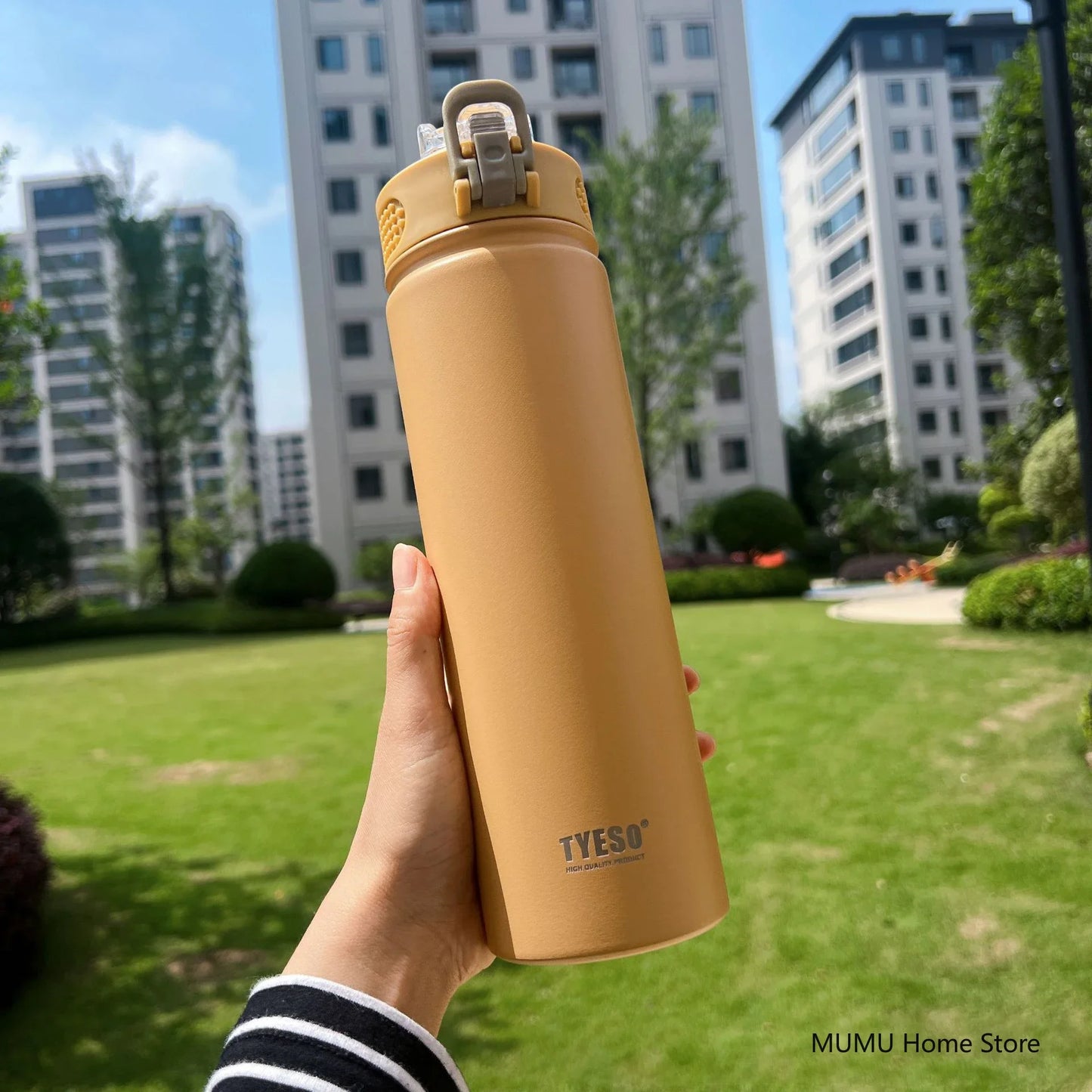 Stainless Steel Insulated Water Bottle with Straw - 600/750ML