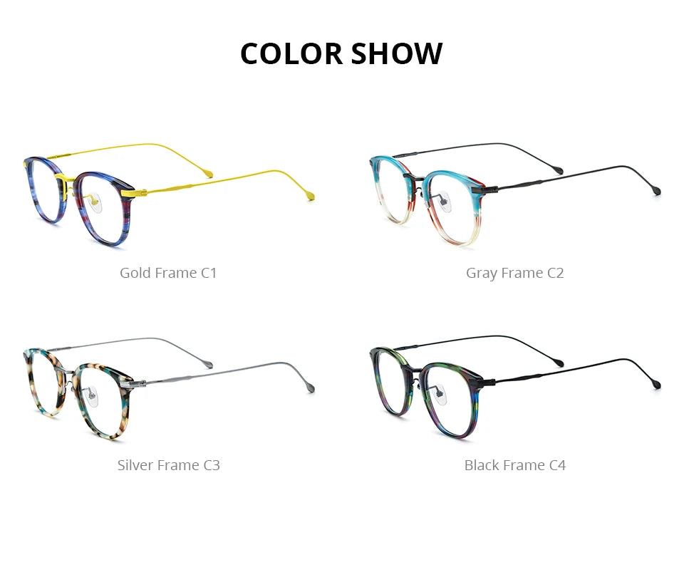 Monturas de gafas unisex cuadradas retro de titanio | Elegantes y duraderas