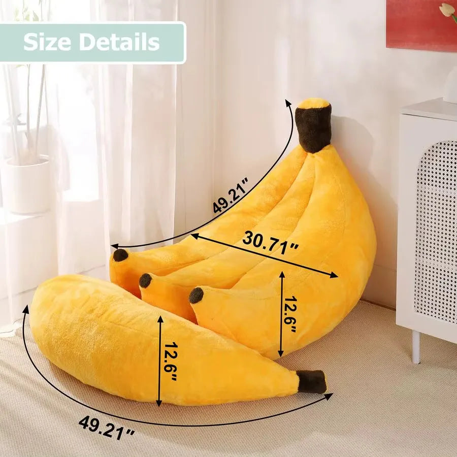 Cozy 2-in-1 Banana Bean Bag Sofa Bed with Matching Ottoman
