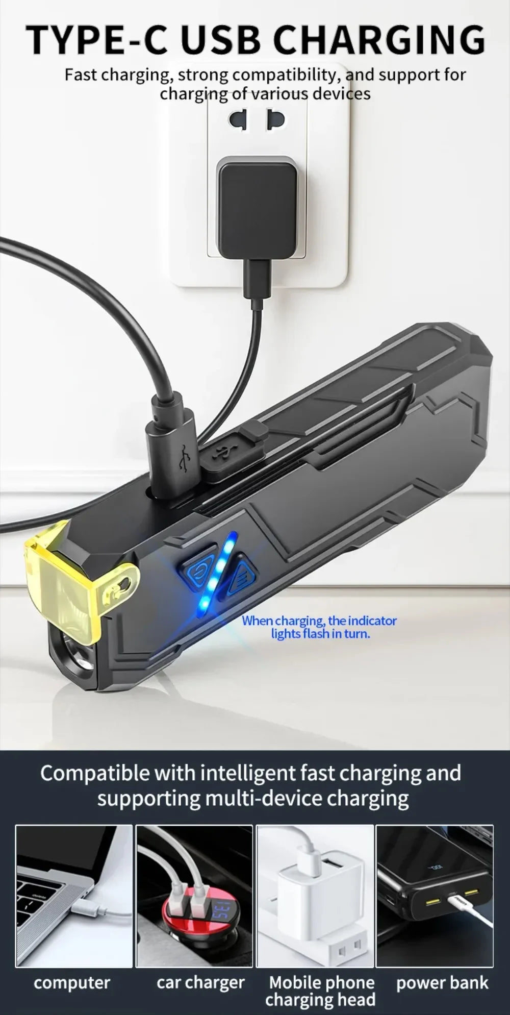 1000 Lumens RGB LED Flashlight | Rechargeable Magnetic Pocket Light