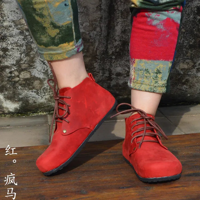 Handmade High Top Genuine Leather Shoes for Women | Stylish Comfort