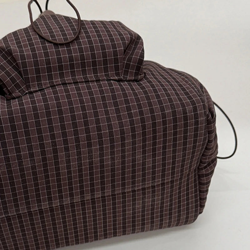 Stylish Plaid Nylon Shoulder Tote Bag | Versatile Everyday Accessory