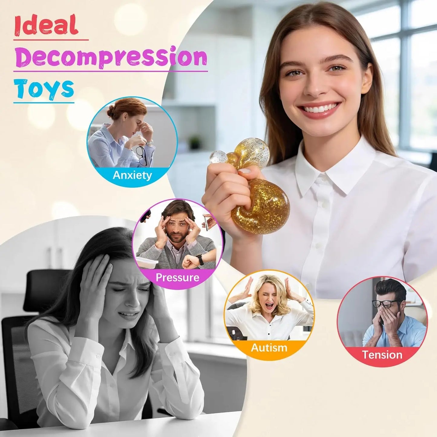 5.5cm Dumpling Squishy, Glitter Maltose Stress Ball, Bao Bun Mystery Box, Aesthetic Fidget, Slow Rebound Anxiety Relief Toy