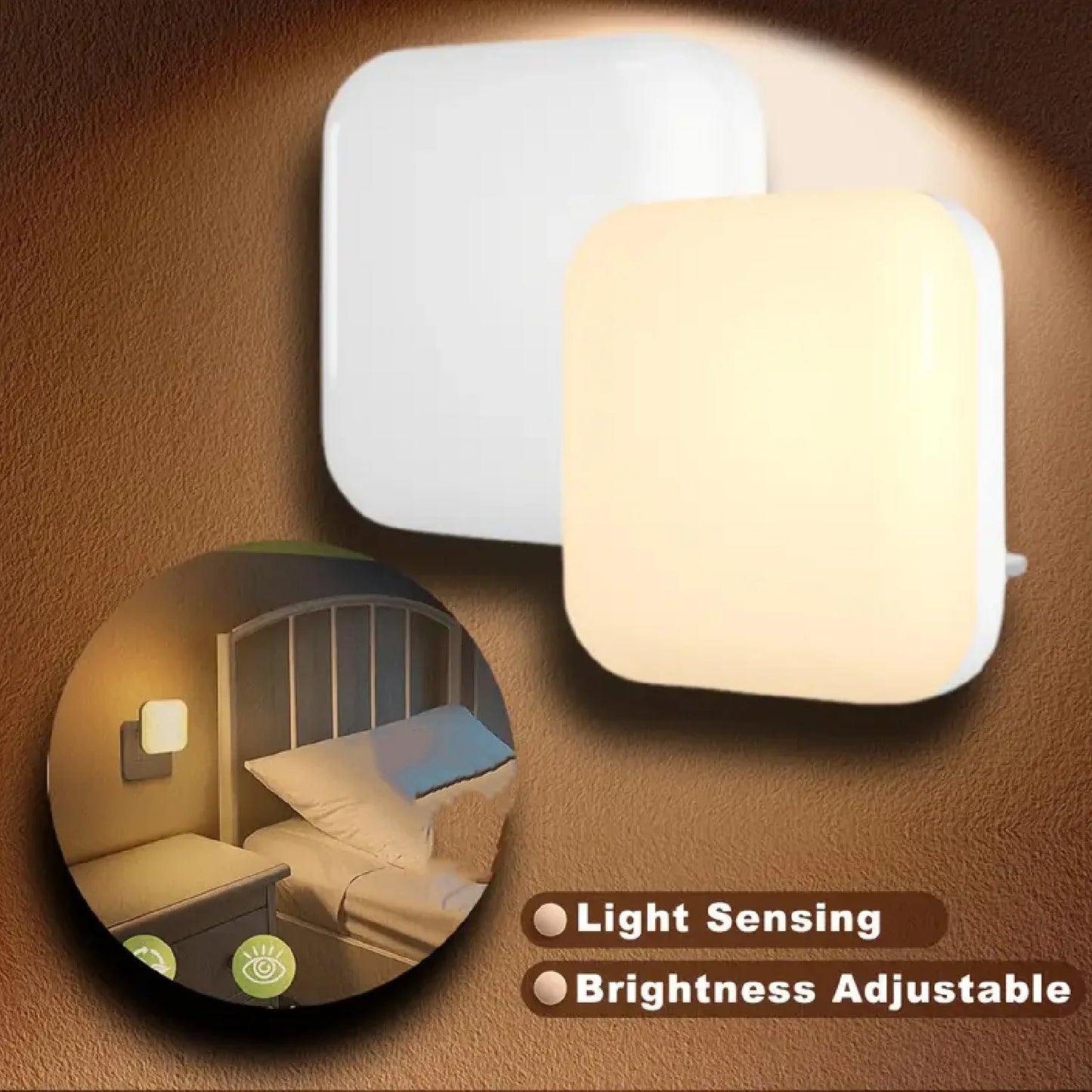 Luz nocturna regulable con sensor automático | Eficiente energéticamente y delgada