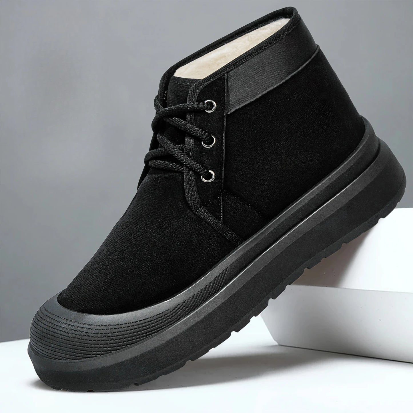 Men's Warm Fur Lined Snow Boots | Cozy Winter Outdoor Footwear
