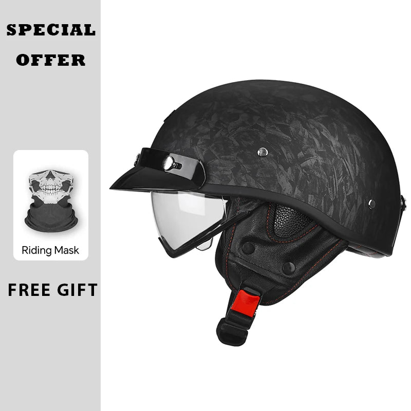 Vintage Half Face Motorcycle Helmet | Lightweight & Safe 2026