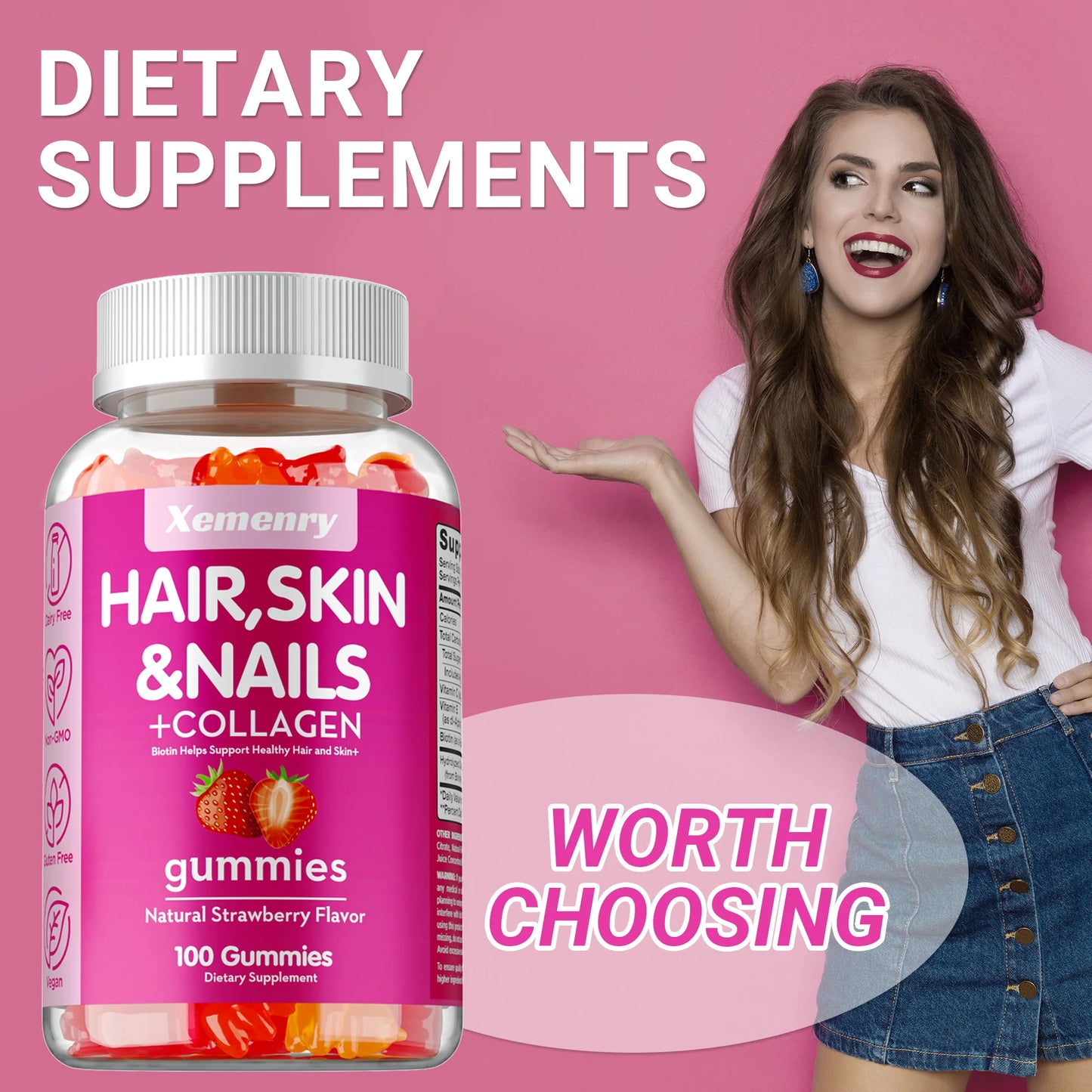 High Potency Biotin Gummies for Healthy Hair, Skin & Nails