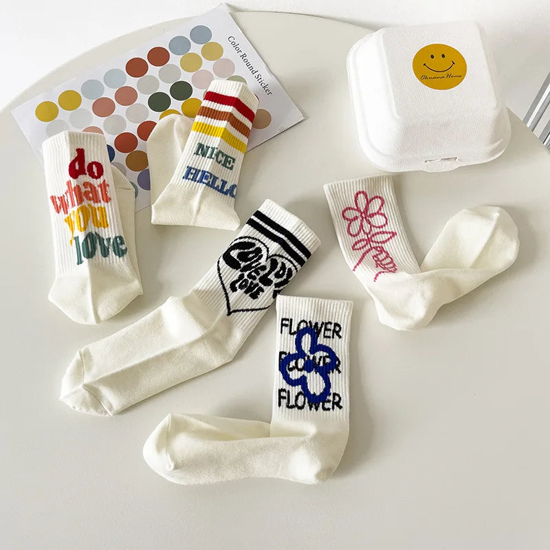 Funny Striped Cotton Thermal Socks for Women | Cozy Home Wear
