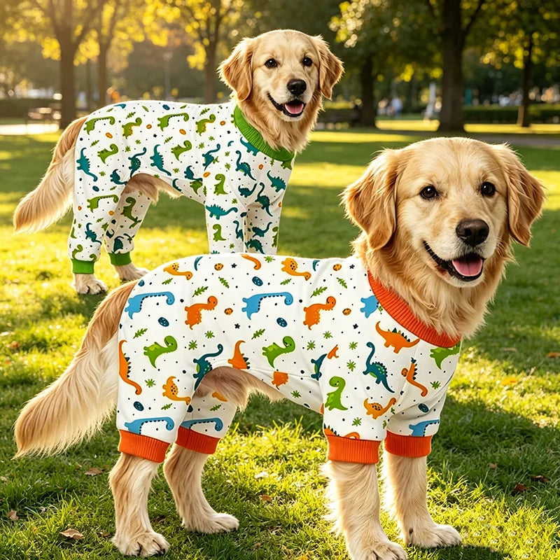 Cute Dinosaur Dog Pajamas | Soft & Breathable Recovery Suit