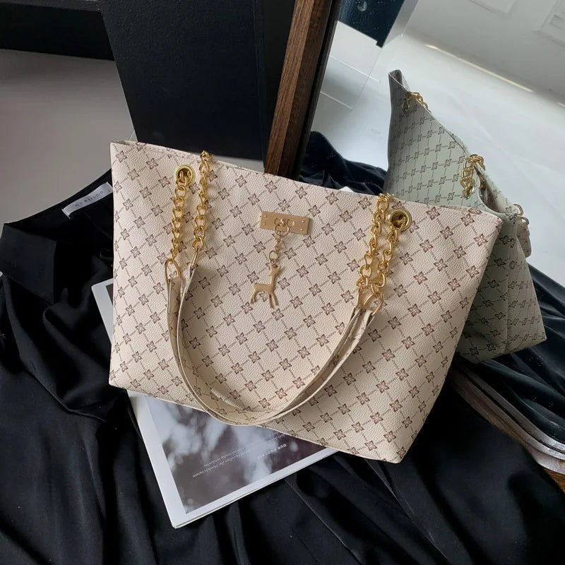 Soft Leather Large Capacity Tote Bag for Women | Stylish Shoulder Bag