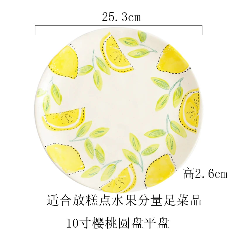 Japanese Style Ceramic Dining Set | Elegant Lemon Collection