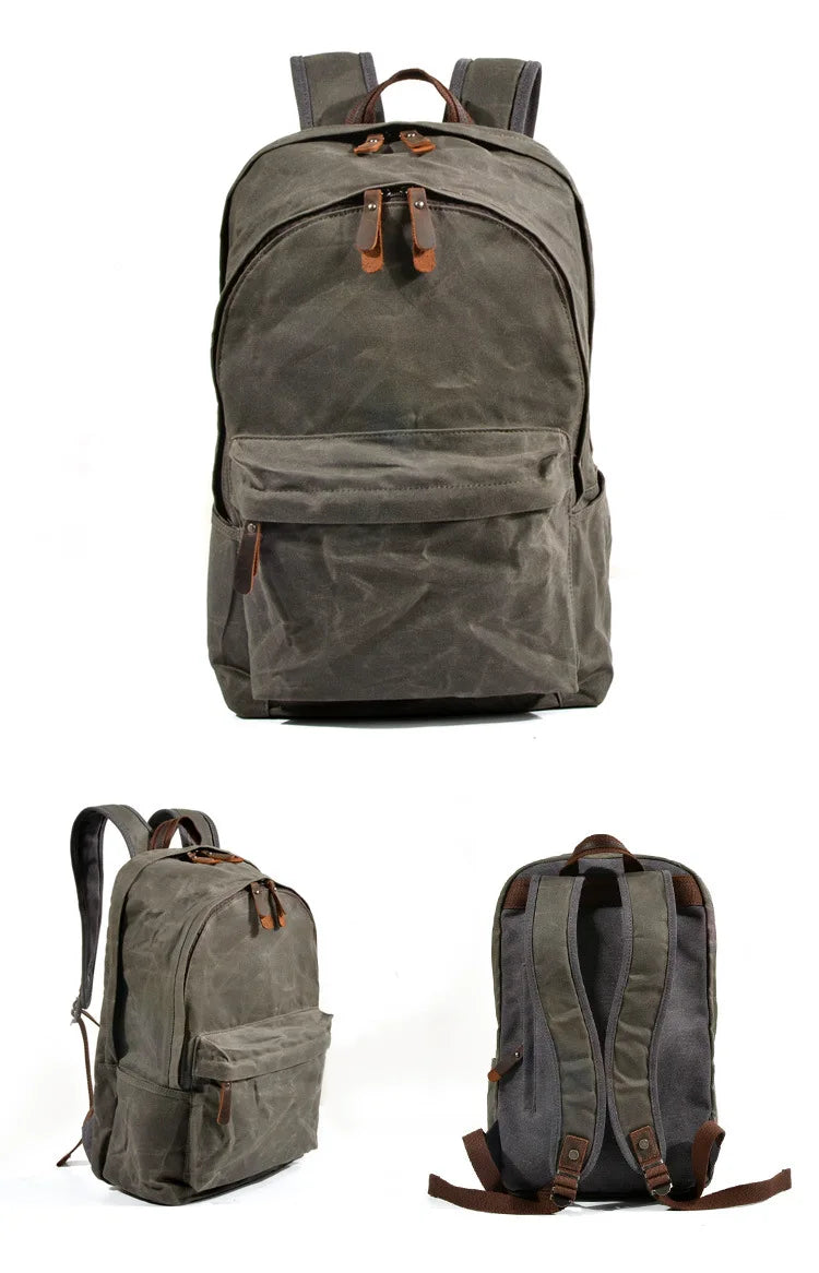 Waterproof Oil Wax Canvas Daypack | Versatile Unisex Rucksack