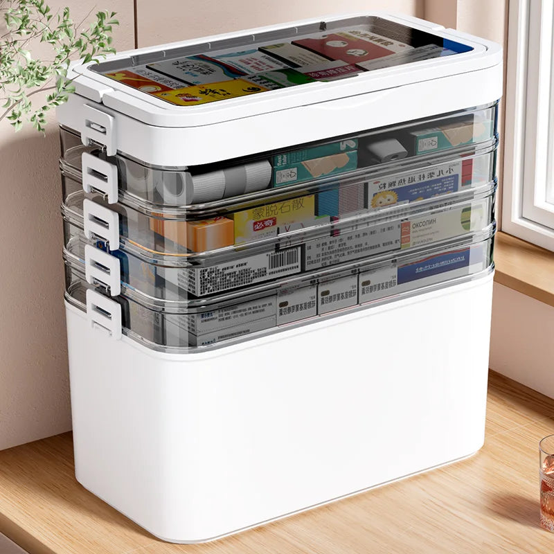 White Portable Medicine Storage Box | Multi-Purpose Organizer
