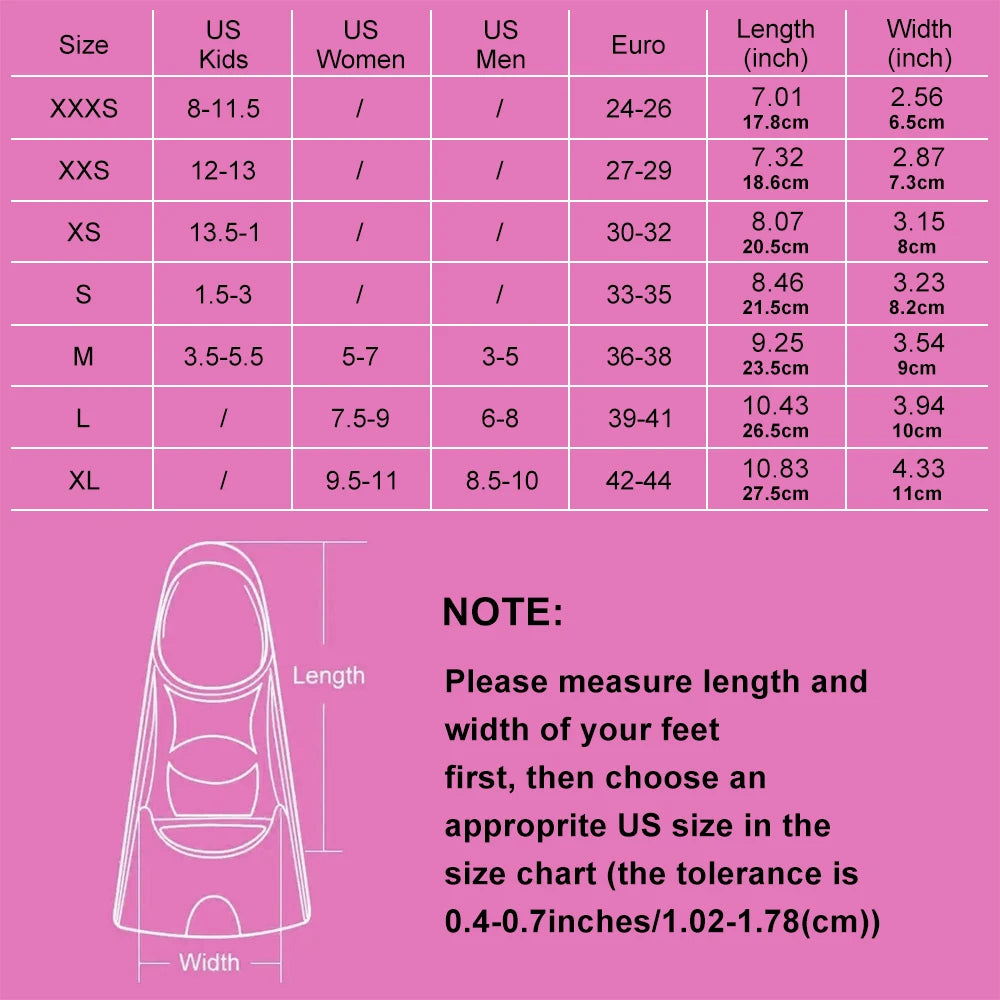 Silicone Snorkelling Fins for Comfortable Indoor & Outdoor Training