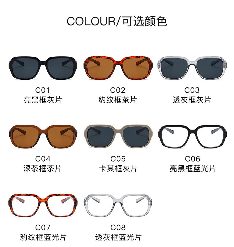 Trendy Retro Black Square Frame Sunglasses for Women & Men